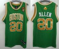 Boston Celtics -20 Ray Allen Stitched Green Gold Number Final Patch NBA Jersey