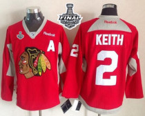 Chicago Blackhawks -2 Duncan Keith Red Practice 2015 Stanley Cup Stitched NHL Jersey