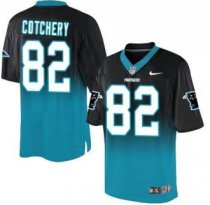 Nike Carolina Panthers -82 Jerricho Cotchery BlackBlue Stitched NFL Elite Fadeaway Fashion Jersey