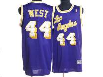 Mitchell and Ness Los Angeles Lakers -44 Jerry West Stitched Purple Throwback NBA Jersey