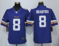 Nike Vikings -8 Sam Bradford Purple Team Color Stitched NFL Limited Jersey