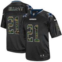 Nike Cowboys -21 Ezekiel Elliott Black Stitched NFL Elite Camo Fashion Jersey