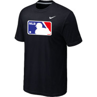 MLB Logo Heathered Nike Black Blended T-Shirt