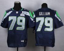 Nike Seattle Seahawks #79 Garry Gilliam Steel Blue Team Color Super Bowl XLIX Men's Stitched NFL Eli