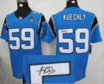 Nike Panthers -59 Luke Kuechly Blue Alternate With 20TH Season Patch Stitched Autographed Jersey