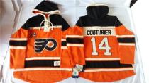 Philadelphia Flyers -14 Sean Couturier Orange Sawyer Hooded Sweatshirt Stitched NHL Jersey
