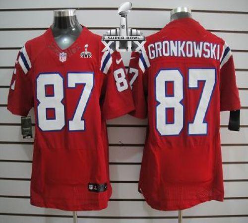 Nike New England Patriots -87 Rob Gronkowski Red Alternate Super Bowl XLIX Mens Stitched NFL Elite J