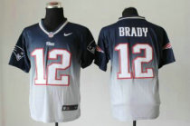 NEW New England Patriots 12 Tom Brady Blue White Drift Fashion II Elite NFL Jerseys