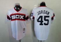 Mitchell And Ness 1983 Chicago White Sox -45 Michael Jordan White Throwback Stitched MLB Jersey