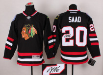 Autographed Chicago Blackhawks -20 Brandon Saad Black Stitched NHL Jersey