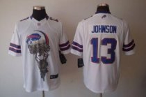 Nike Bills -13 Steve Johnson White Stitched NFL Helmet Tri-Blend Limited Jersey