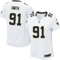Elite Will Smith Womens Jersey - New Orleans Saints -91 Road White Nike NFL