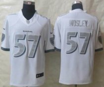 Nike Baltimore Ravens -57 CJ Mosley White NFL Limited Platinum Jersey
