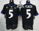 Nike Ravens -5 Joe Flacco Black Alternate Super Bowl XLVII Stitched NFL Elite Jersey