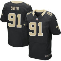 Elite Will Smith Mens Jersey - New Orleans Saints -91 Home Black Nike NFL