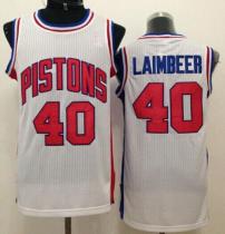 Detroit Pistons -40 Bill Laimbeer White Throwback Stitched NBA Jersey