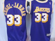 Mitchell&Ness Los Angeles Lakers -33 Abdul-Jabbar Purple Throwback Stitched NBA Jersey