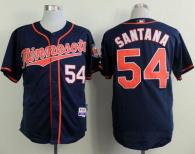 Minnesota Twins -54 Ervin Santana Navy Blue Alternate Road Cool Base Stitched MLB Jersey