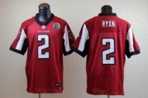 Nike Falcons 2 Matt Ryan Red Team Color With Hall of Fame 50th Patch Stitched NFL Elite Jersey