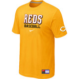 Cincinnati Reds Yellow Nike Short Sleeve Practice T-Shirt