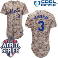 New York Mets -3 Curtis Granderson Alternate Camo Cool Base W 2015 World Series Patch Stitched MLB J