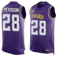 Nike Minnesota Vikings -28 Adrian Peterson Purple Team Color Stitched NFL Limited Tank Top Jersey