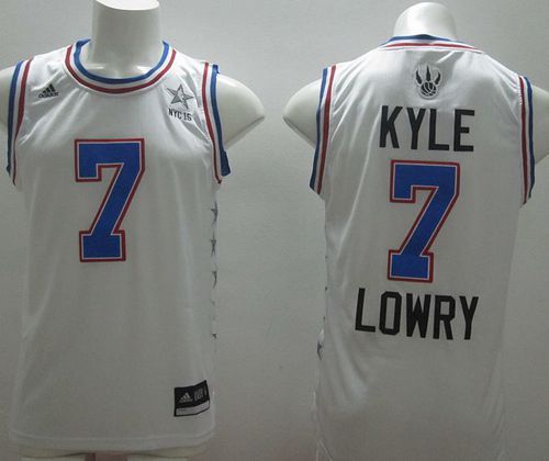 Toronto Raptors -7 Kyle Lowry White 2015 All Star Stitched NBA Jersey