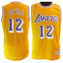 Los Angeles Lakers -12 Vlade Divac Yellow Throwback Stitched NBA Jersey