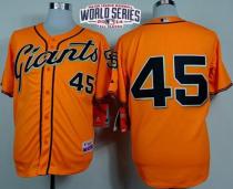 San Francisco Giants #45 Travis Ishikawa Orange Alternate Cool Base W 2014 World Series Patch Stitch