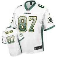 Nike Green Bay Packers #87 Jordy Nelson White Men's Stitched NFL Elite Drift Fashion Jersey