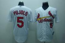 St Louis Cardinals #5 Albert Pujols Stitched White MLB Jersey