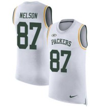 Nike Packers -87 Jordy Nelson White Stitched NFL Limited Rush Tank Top Jersey
