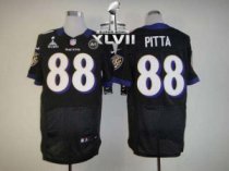 Nike Ravens -88 Dennis Pitta Black Alternate Super Bowl XLVII Men Stitched NFL Elite Jersey