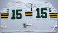 Mitchell And Ness 1969 Packers -15 Bart Starr White Throwback Stitched NFL Jersey
