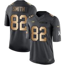 Nike Eagles -82 Torrey Smith Black Stitched NFL Limited Gold Salute To Service Jersey