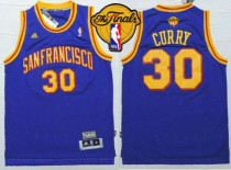 Golden State Warriors -30 Stephen Curry Blue Throwback San Francisco The Finals Patch Stitched NBA J