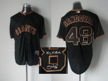 MLB San Francisco Giants #48 Pablo Sandoval Stitched Black Autographed Jersey