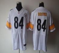 Nike Pittsburgh Steelers #84 Antonio Brown White Men's Stitched NFL Elite Jersey