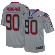 Nike New York Giants #90 Jason Pierre-Paul Lights Out Grey With Hall of Fame 50th Patch Men's Stitch