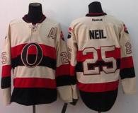 Ottawa Senators -25 Chris Neil Cream 2014 Heritage Classic Stitched NHL Jersey