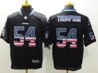 Nike Carolina Panthers -54 Shaq Thompson Black Stitched NFL Elite USA Flag Fashion Jersey