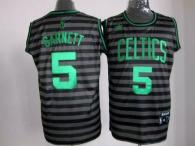 Boston Celtics -5 Kevin Garnett Black Grey Groove Stitched NBA Jersey