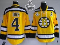 Boston Bruins Stanley Cup Finals Patch -4 Bobby Orr Stitched Winter Classic Yellow NHL Jersey