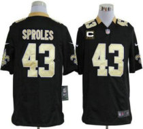 Nike Saints -43 Darren Sproles Black Team Color With C Patch Stitched NFL Game Jersey