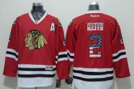 Chicago Blackhawks -2 Duncan Keith Red USA Flag Fashion Stitched NHL Jersey