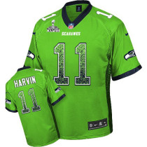 Seattle Seahawks Super Bowl XLVIII #11 Men's Percy Harvin Elite Green Drift Fashion Jersey