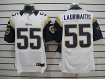Nike St Louis Rams -55 James Laurinaitis White Men's Embroidered NFL Elite Jersey