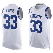 Nike Cowboys -33 Chidobe Awuzie White Stitched NFL Limited Tank Top Jersey