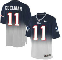 Nike Patriots -11 Julian Edelman Navy Blue Grey Stitched NFL Elite Fadeaway Fashion Jersey