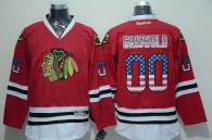 Chicago Blackhawks -00 Clark Griswold Red USA Flag Fashion Stitched NHL Jersey